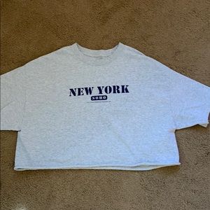 Brandy New York grey crop top